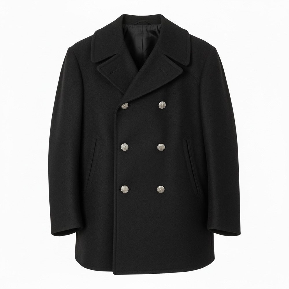 Vintage US Navy Issued 1968 Kersey Pea Coat 100% Wool Men’s 42 R Dark Navy